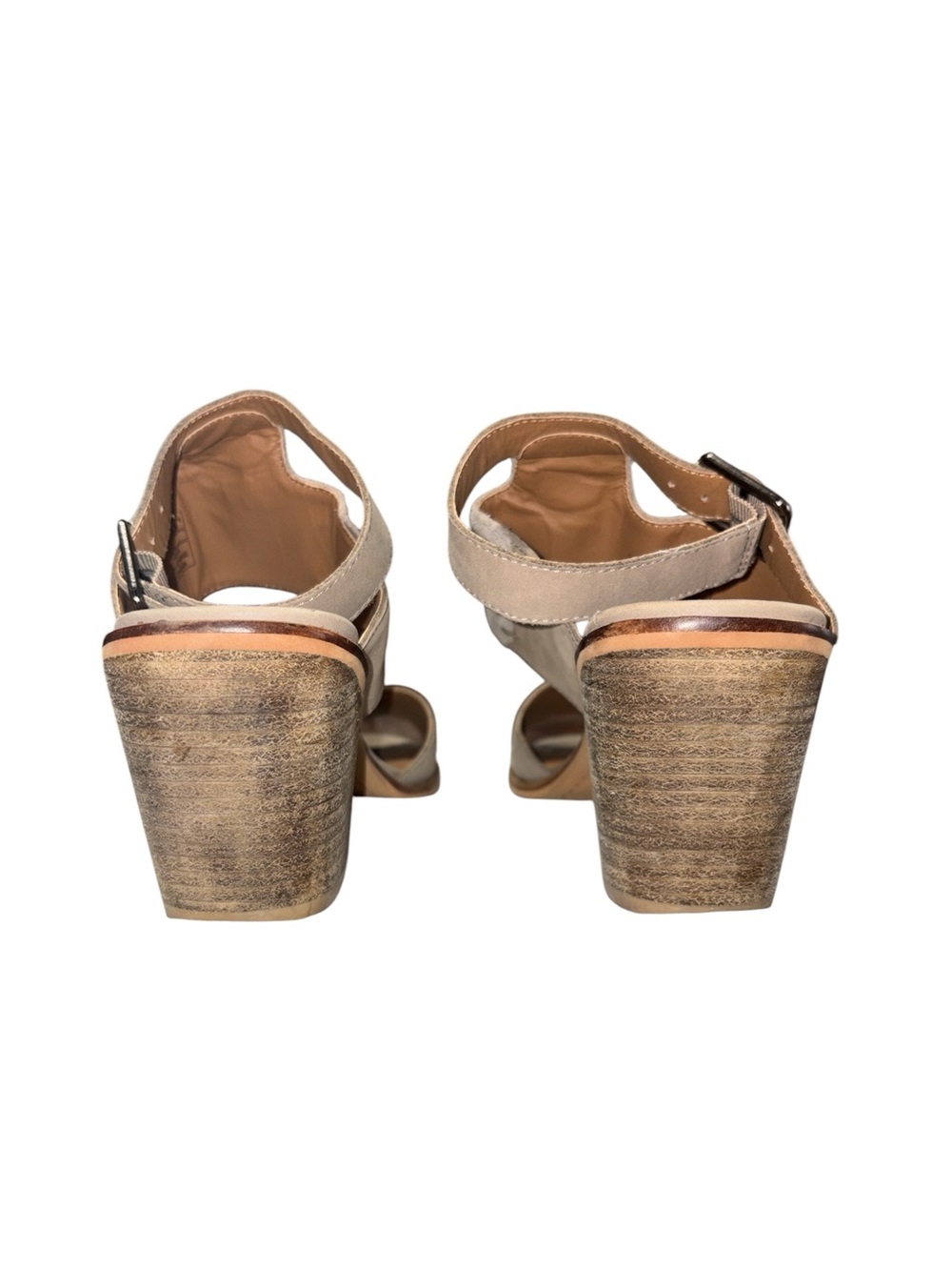 Kelsi Dagger BK Taupe Ankle Strap Block Heel Sandal Indie Boho Western Size 8 - Picture 9 of 10